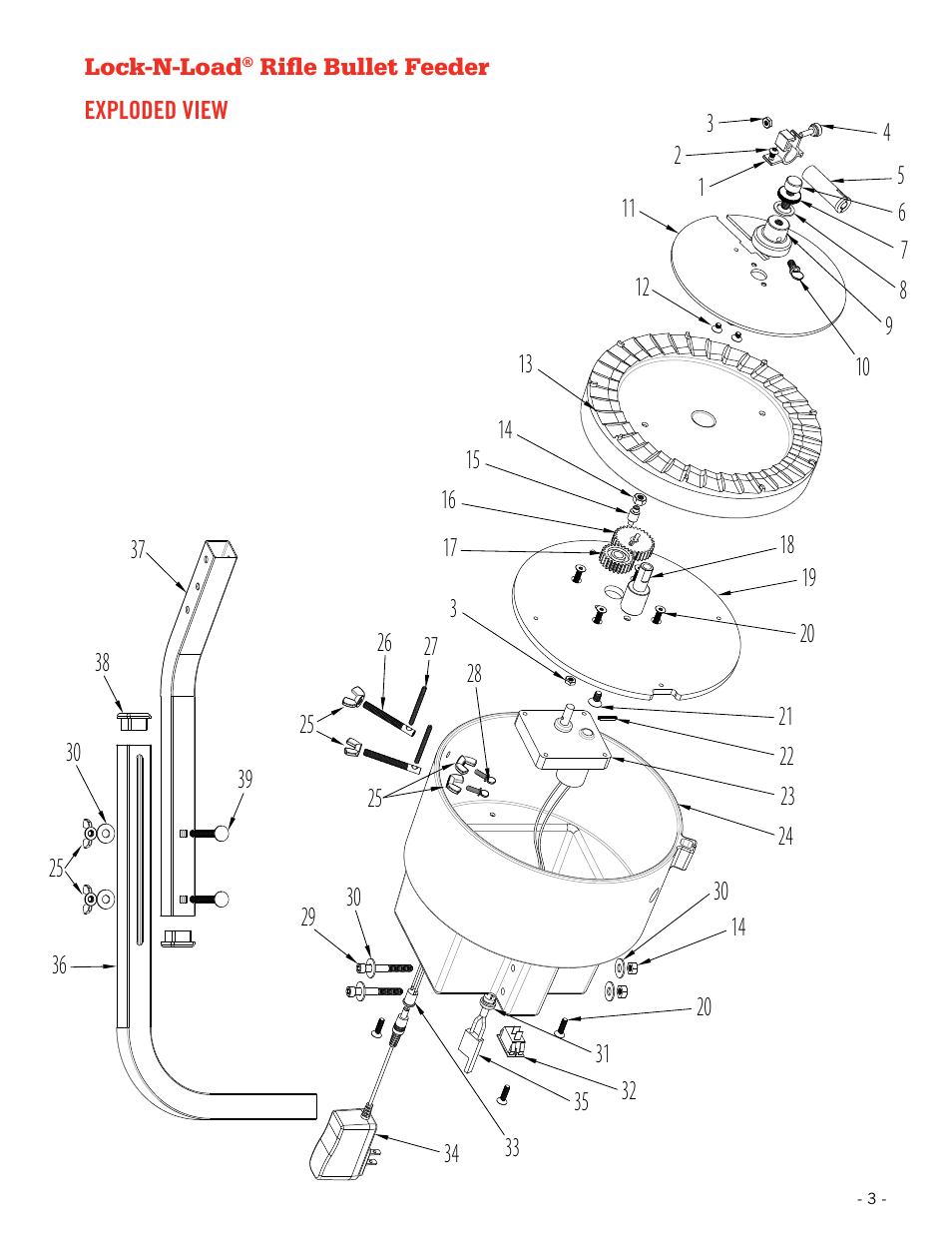 Hornady Lock-N-Load Rifle Bullet Feeder User Manual | Page 3 / 20