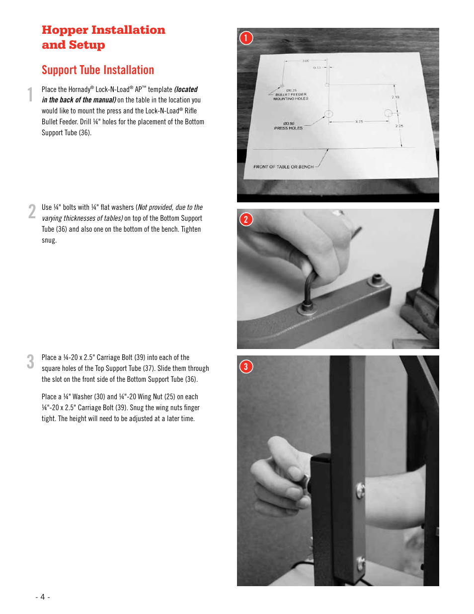 Hornady Lock-N-Load Rifle Bullet Feeder User Manual | Page 4 / 20