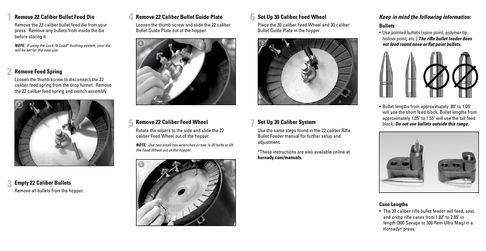 Hornady Lock-N-Load Rifle Bullet Feeder - 30 Cal. Conversion Kit User Manual | Page 4 / 4