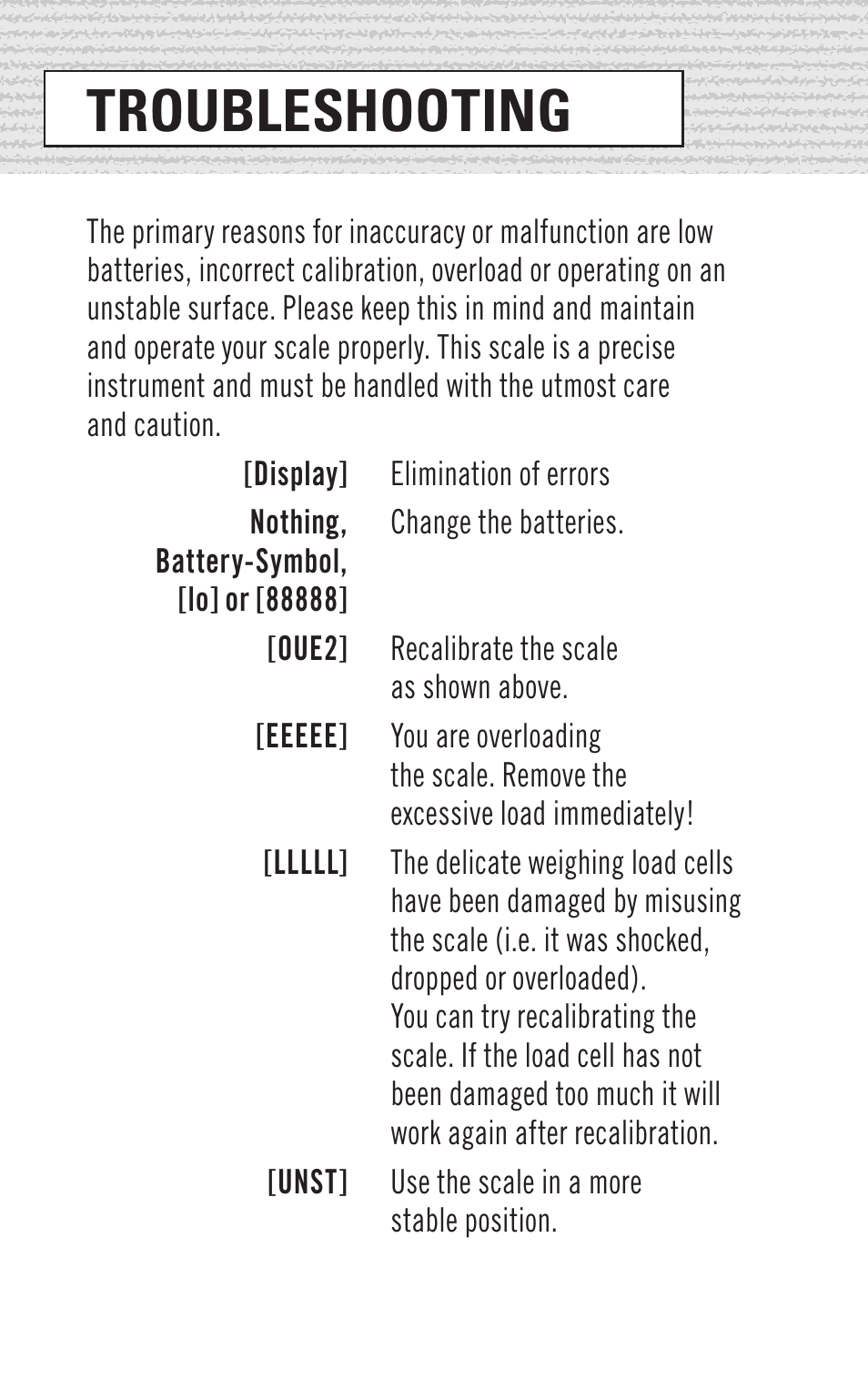 Troubleshooting | Hornady GS-1500 User Manual | Page 5 / 6