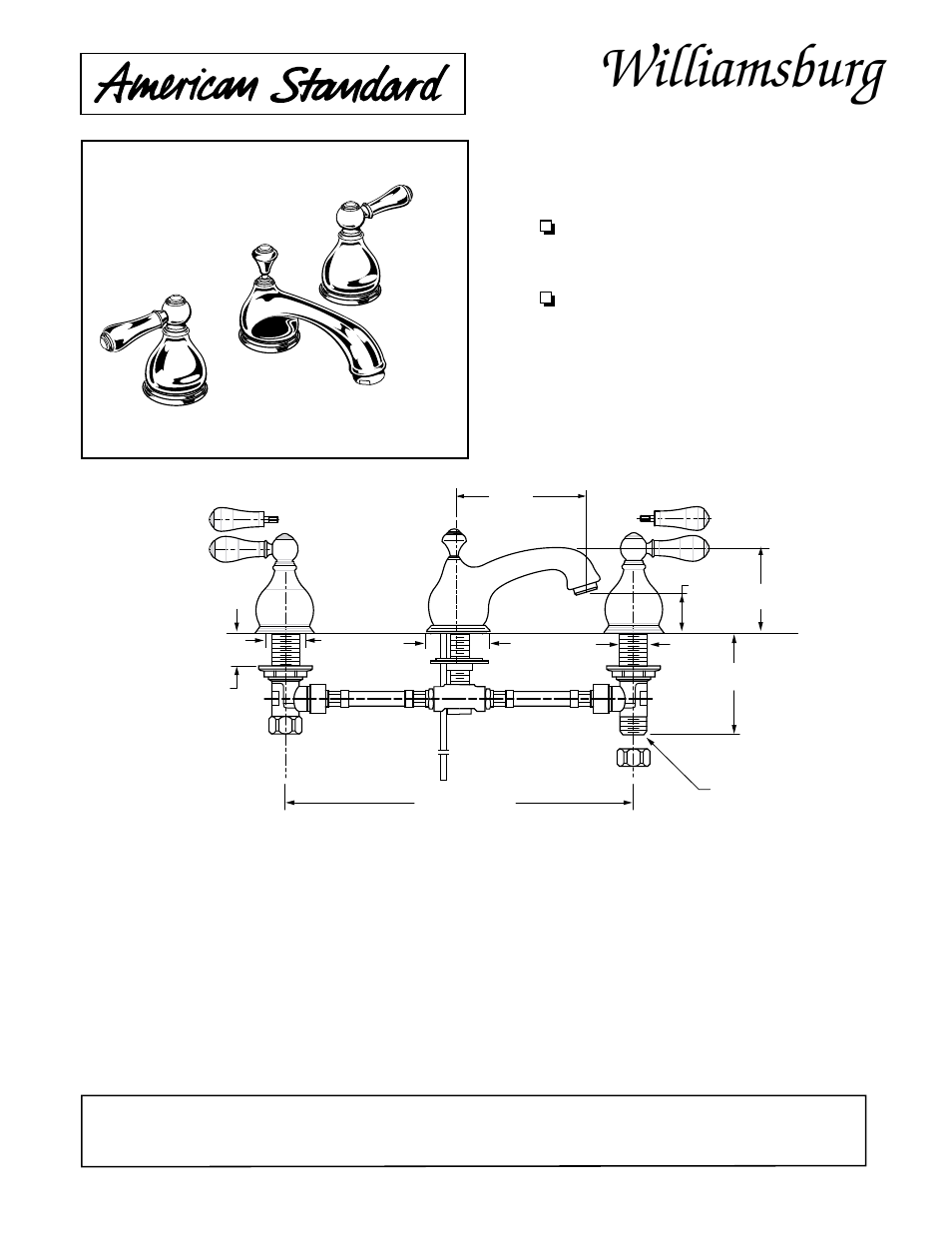 American Standard Williamsburg 2808.22 User Manual | 2 pages