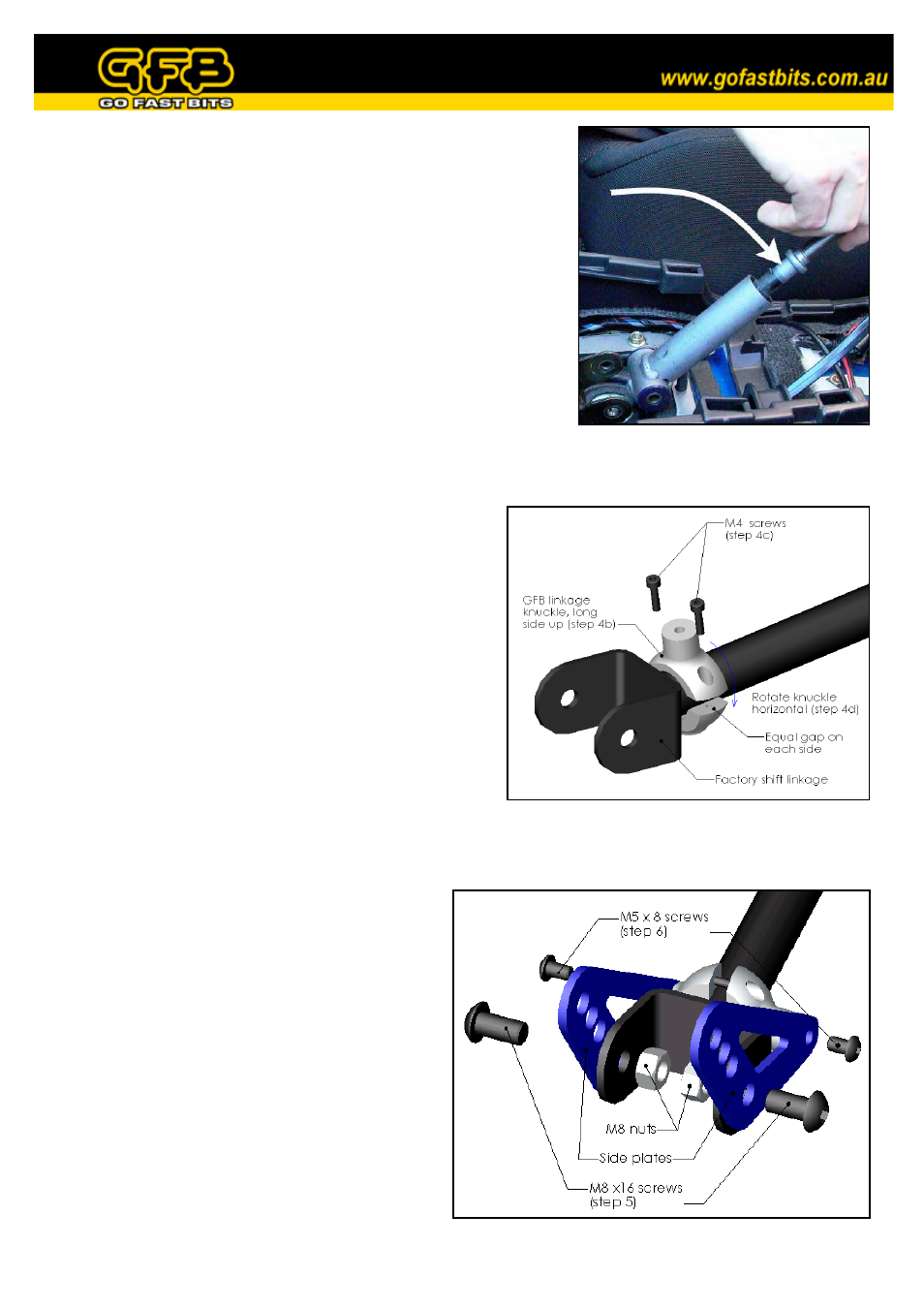 GFB Short Shift Kit for MY97-07 WRX 5-speed (part 4001) User Manual | Page 2 / 3