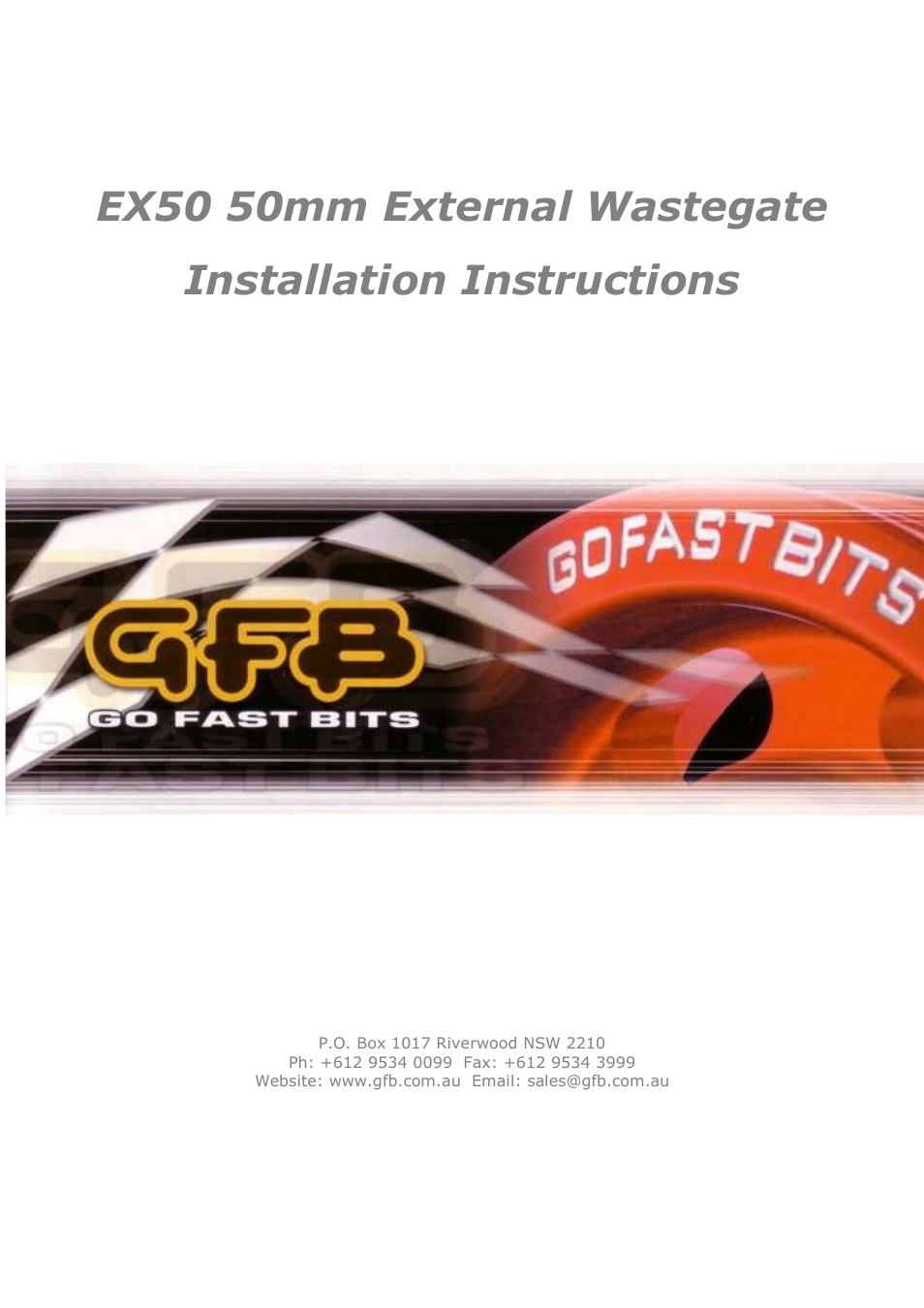 GFB EX50 50mm External Wastegate (part 7001) User Manual | 4 pages