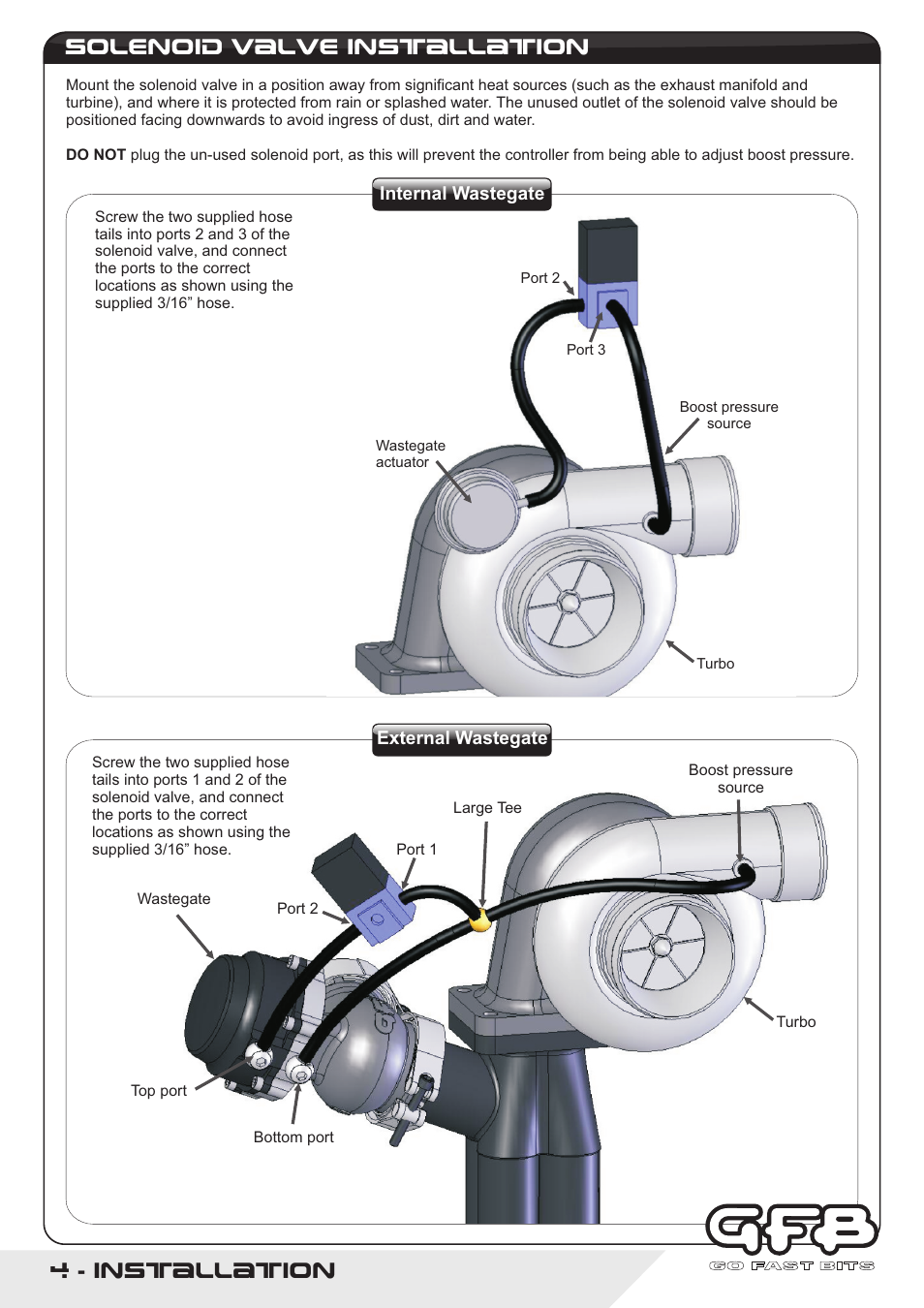 Installation solenoid valve installation | GFB G-Force2 User Manual | Page 4 / 16