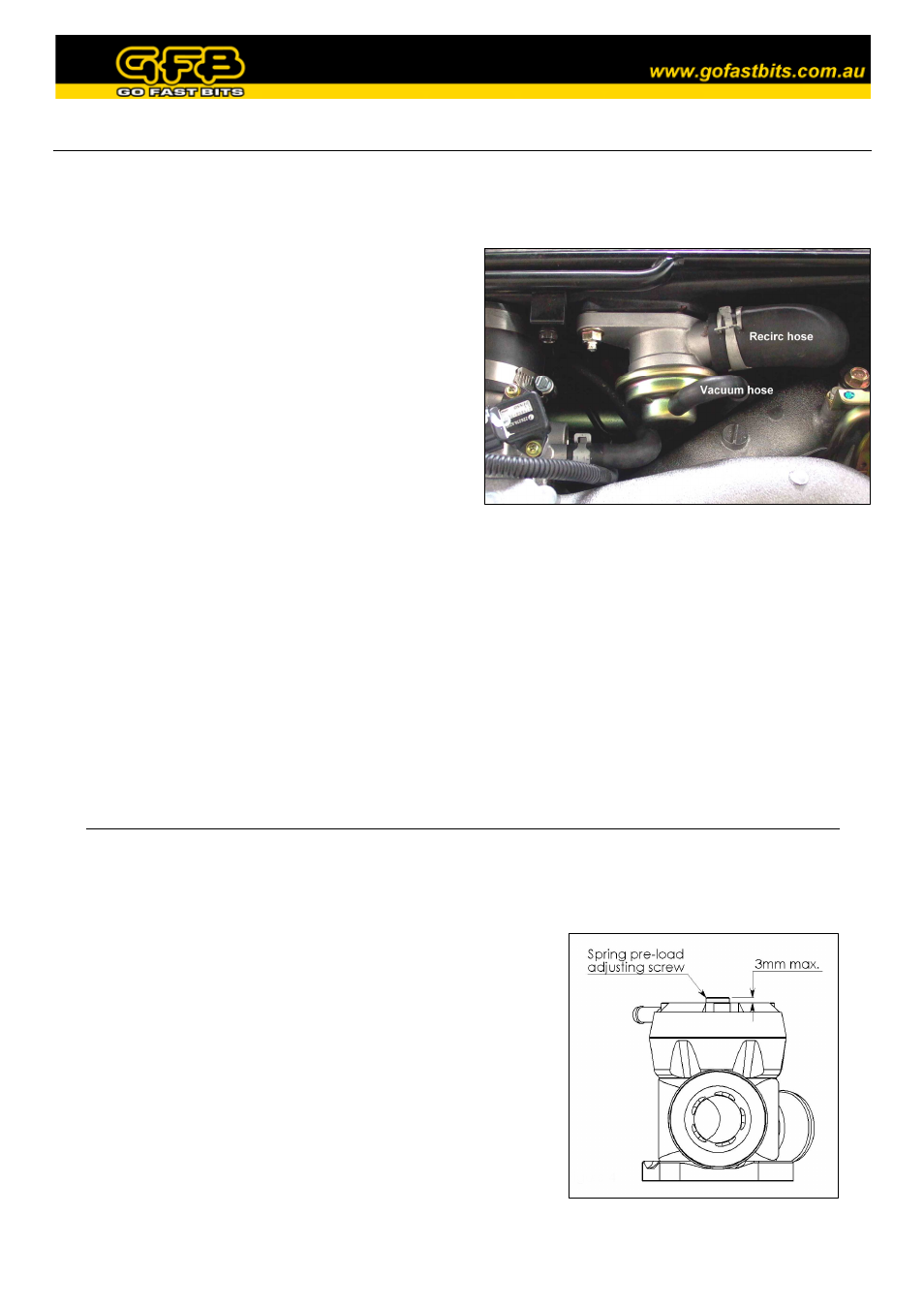 Spring adjustment | GFB Respons TMS Valve (part T9000) User Manual | Page 2 / 4
