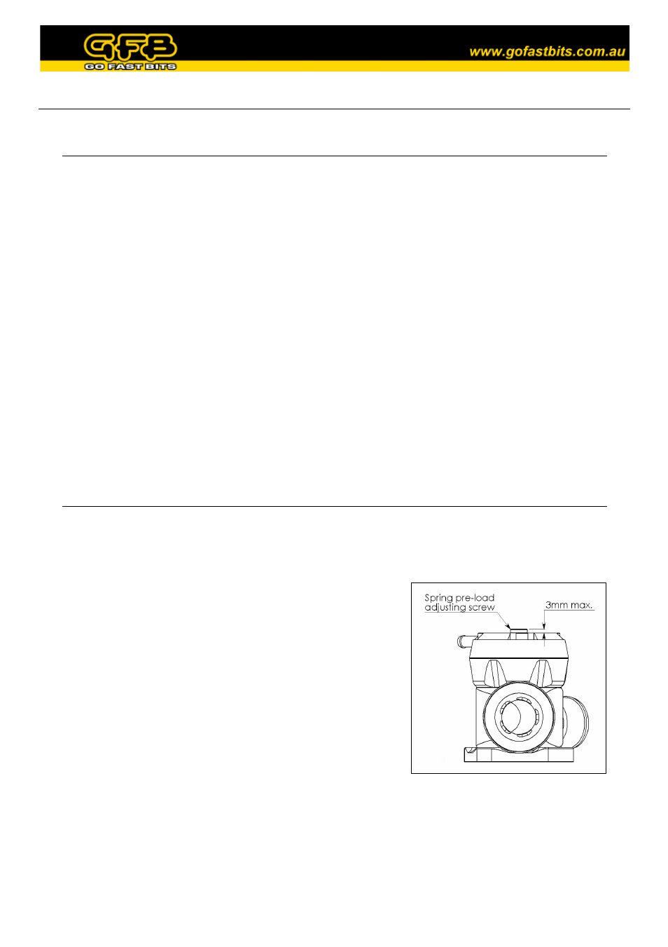Spring adjustment | GFB Respons TMS Valve (part T9202) User Manual | Page 2 / 4