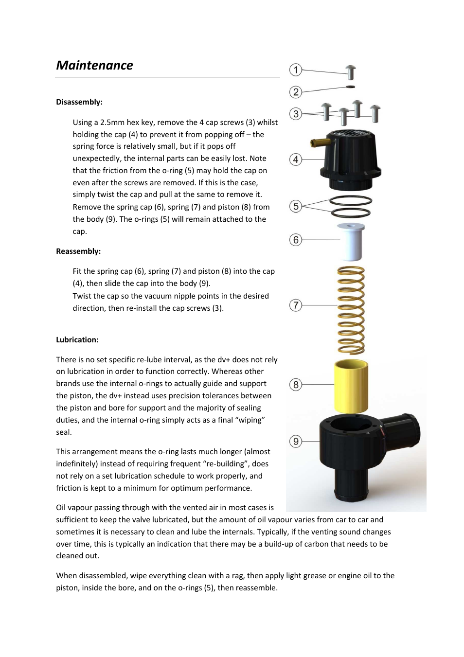 Maintenance | GFB DV+ TMS Diverter Valve (part T9301) User Manual | Page 4 / 4