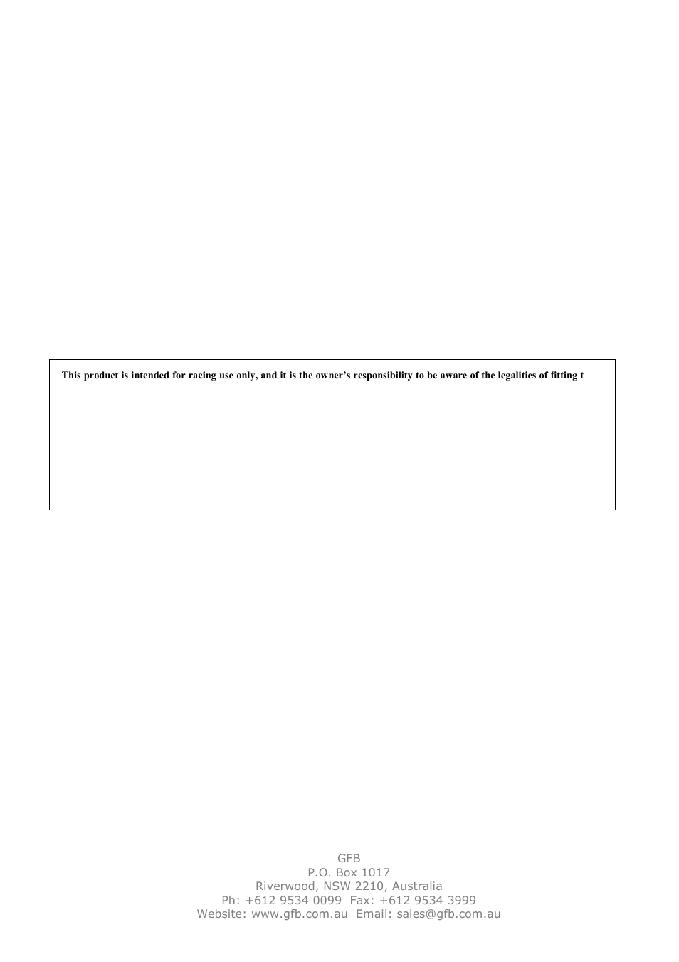 GFB DV+ (part T9351) User Manual | Page 4 / 4