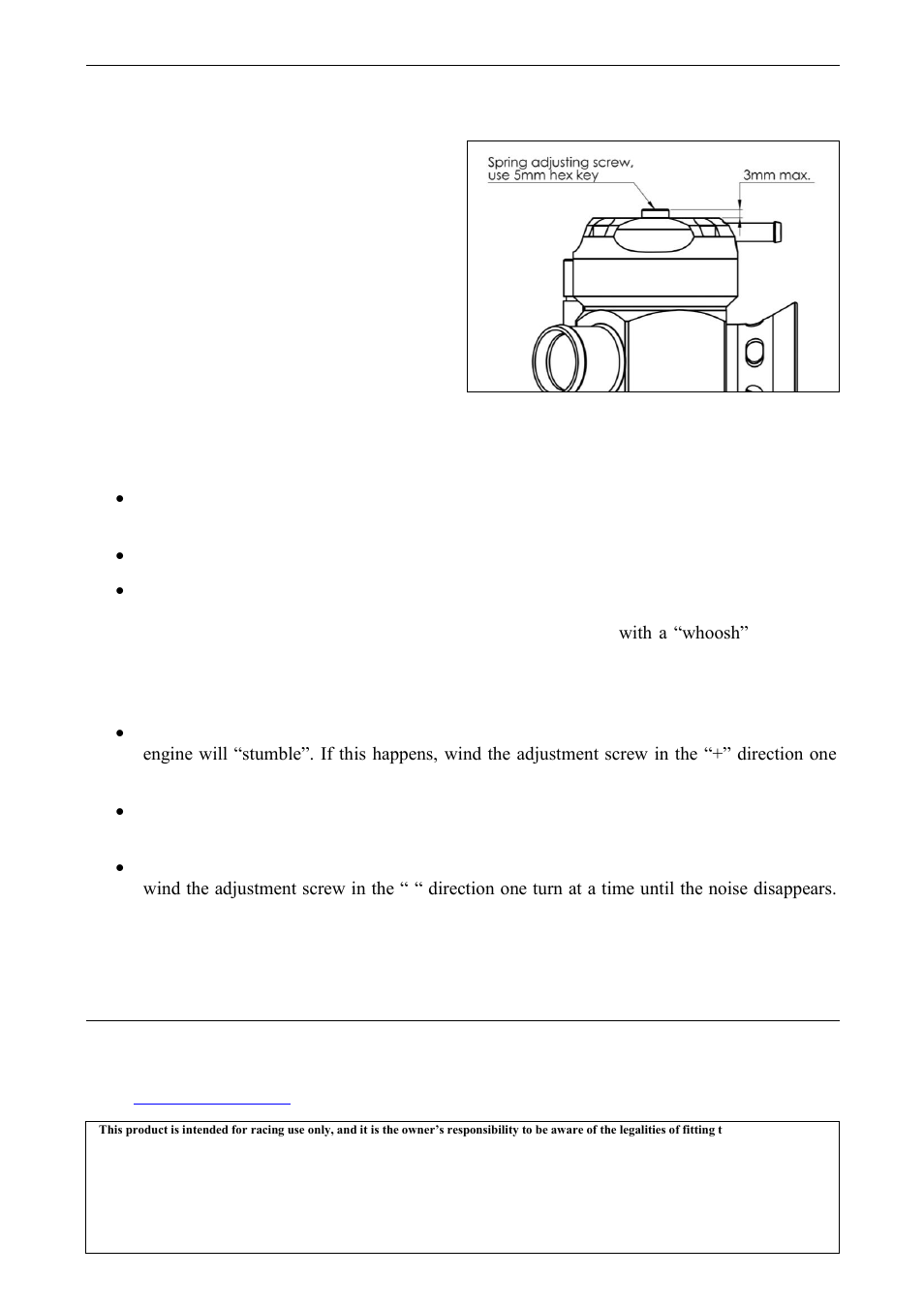 Spring adjustment, Technical support | GFB Deceptor Pro II (part T9502) User Manual | Page 3 / 4