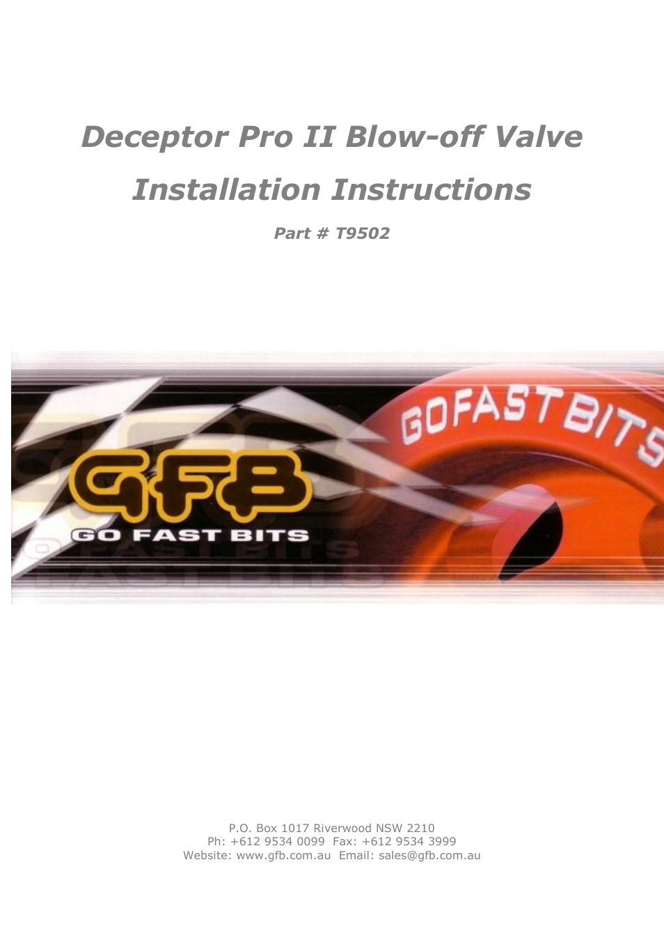 GFB Deceptor Pro II (part T9502) User Manual | Page 4 / 4