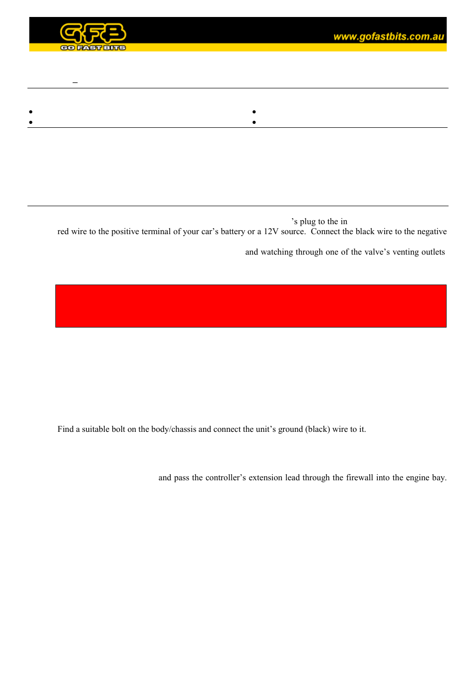 Installing and wiring the in-car volume controller | GFB Deceptor Pro II Blow-off Valve (part T9503) User Manual | Page 2 / 8