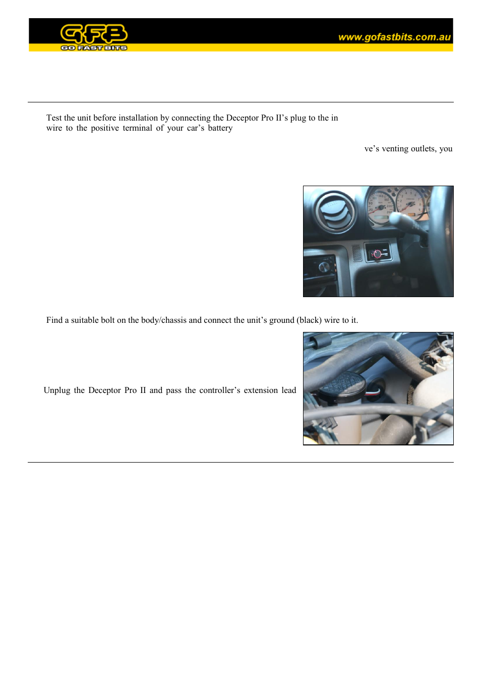 GFB Deceptor Pro II (part T9504) User Manual | 4 pages