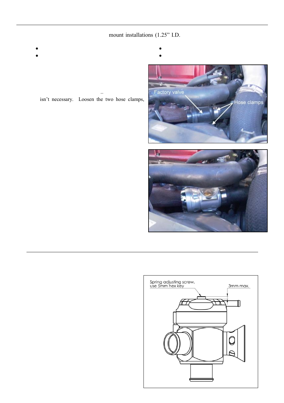 Valve installation, Spring adjustment | GFB Deceptor Pro II Blow-off Valve (part T9533) User Manual | Page 3 / 4