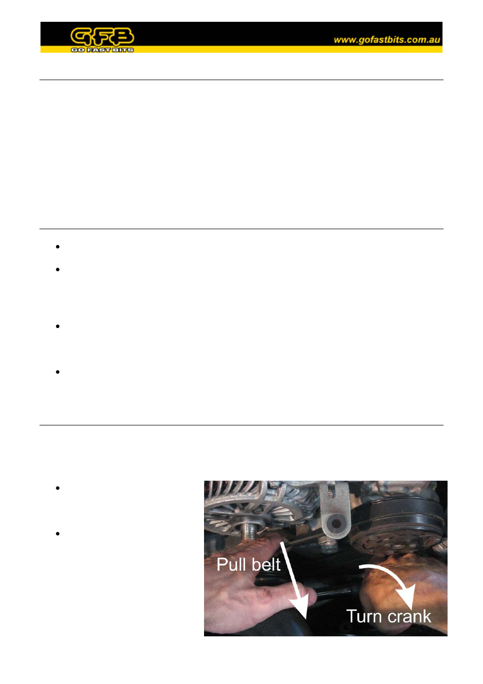 GFB Power-Up Pulley Kit (part 2014) User Manual | Page 2 / 4