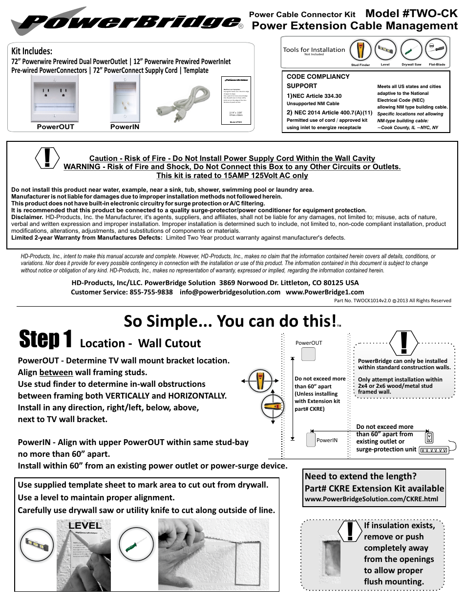 PowerBridge TWO-CK User Manual | 3 pages