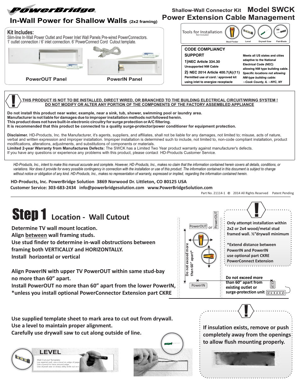 PowerBridge SWCK User Manual | 2 pages