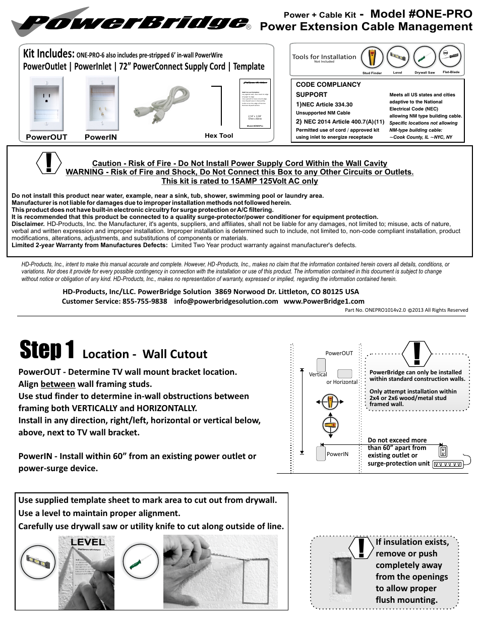 PowerBridge ONE-PRO User Manual | 3 pages