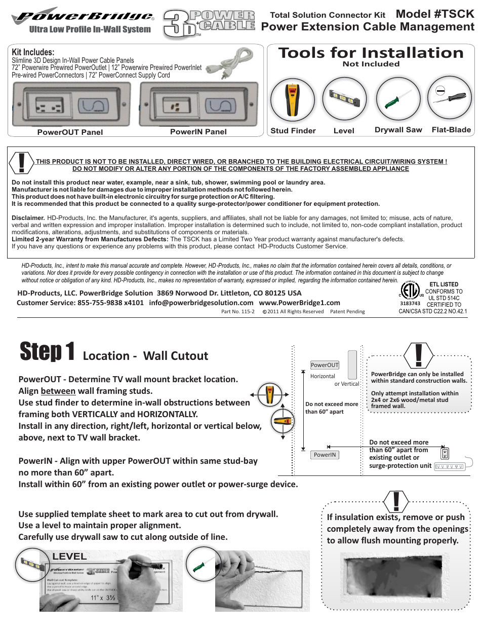 PowerBridge TSCK User Manual | 2 pages