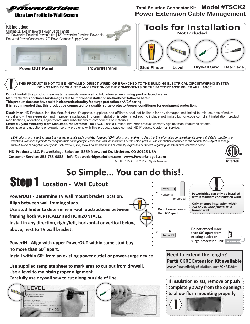 PowerBridge TSCK2 User Manual | 2 pages