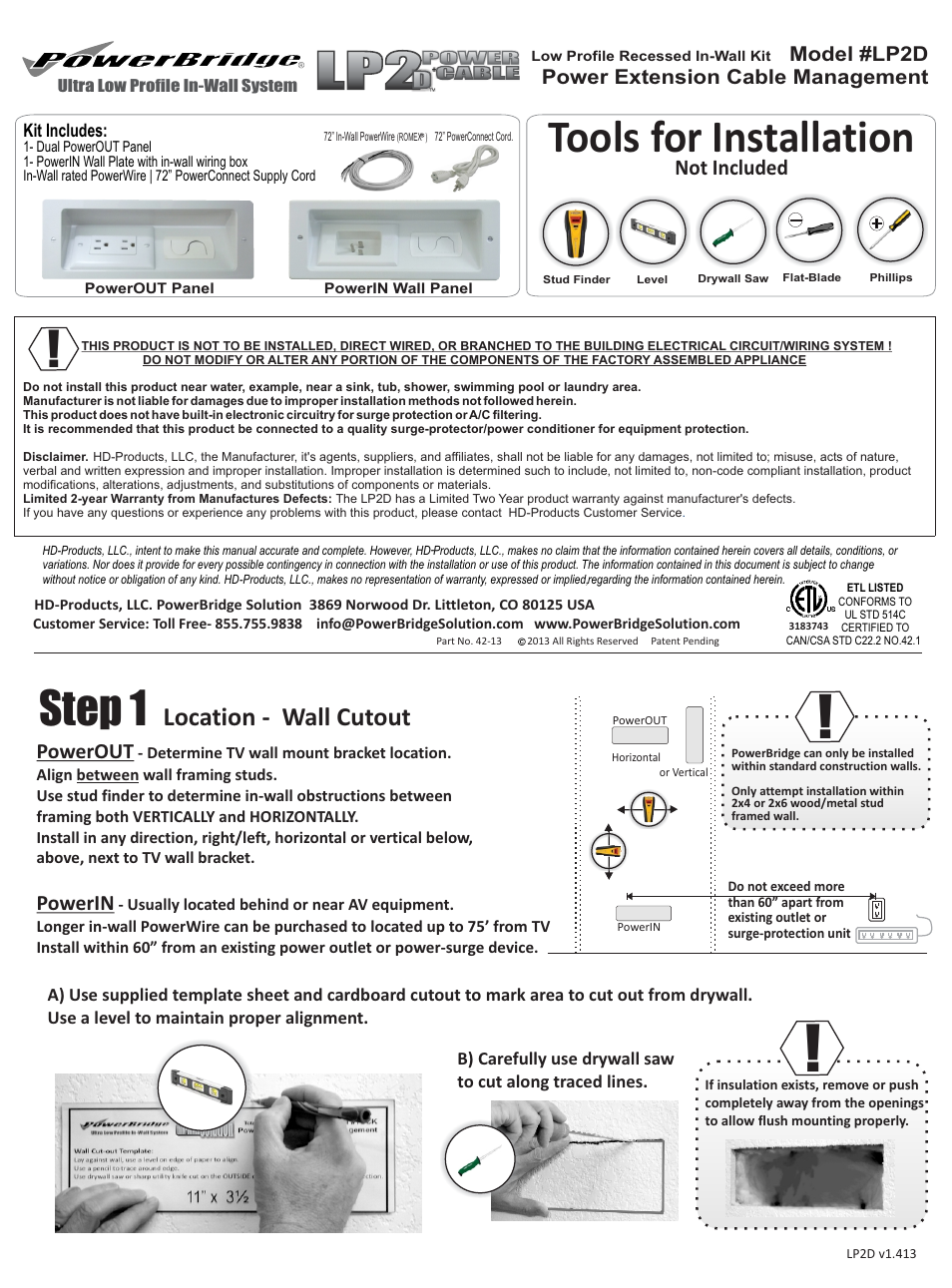 PowerBridge LP2D User Manual | 2 pages