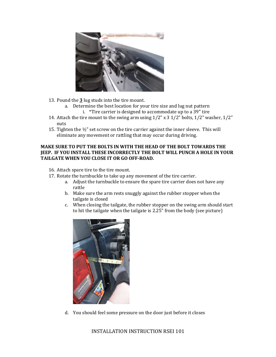 Rock-Slide Engineering RIGID SERIES REAR BUMPER User Manual | Page 6 / 7