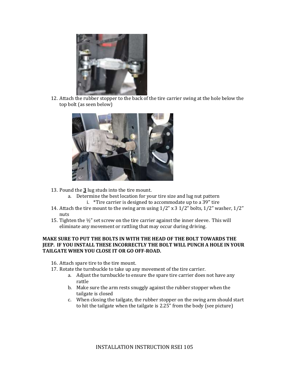 Rock-Slide Engineering TJ REAR BUMPER User Manual | Page 7 / 8