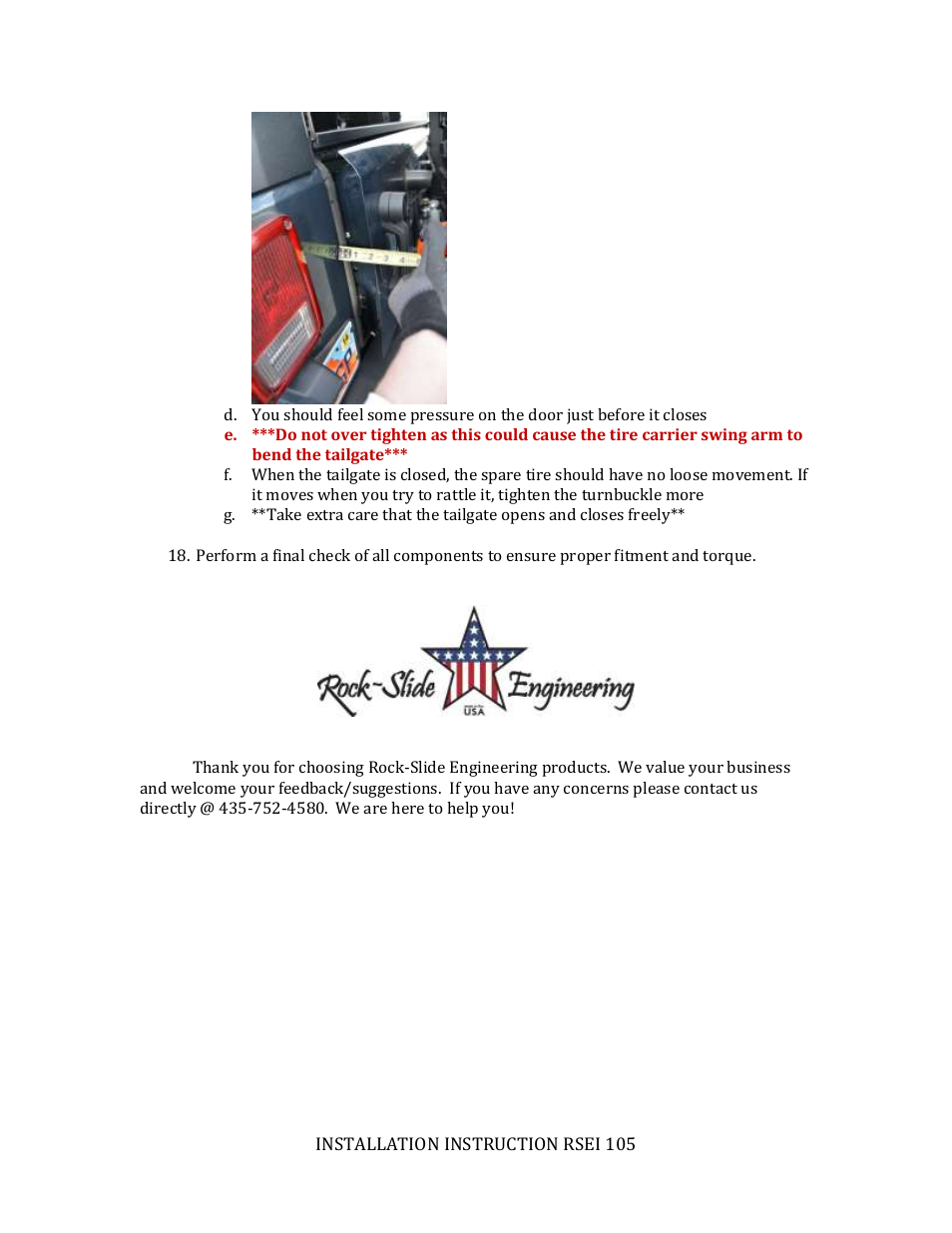 Rock-Slide Engineering TJ REAR BUMPER User Manual | Page 8 / 8