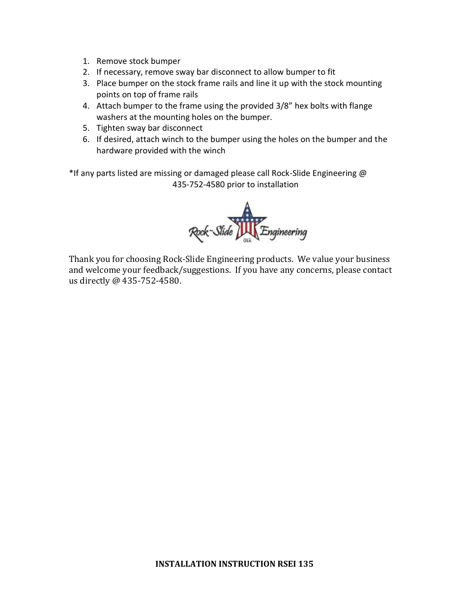 Rock-Slide Engineering TJ CRAWLER FRONT BUMPER User Manual | Page 2 / 2