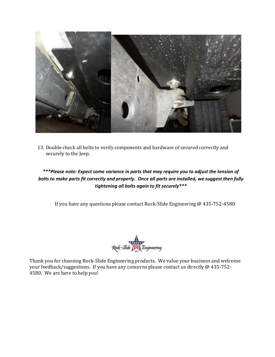 Rock-Slide Engineering JK2 SLIDER User Manual | Page 3 / 3