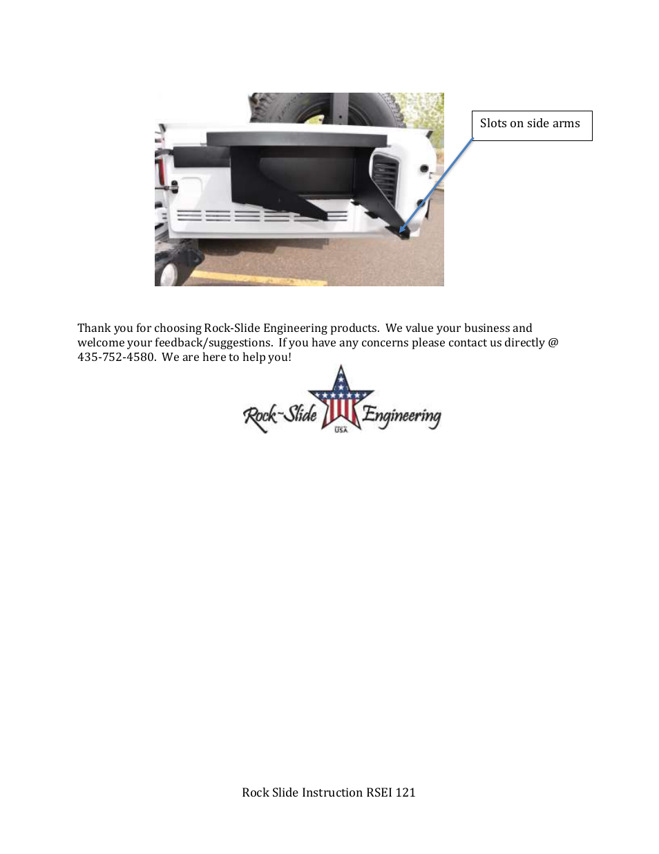 Rock-Slide Engineering TAILGATE TABLE User Manual | Page 5 / 5