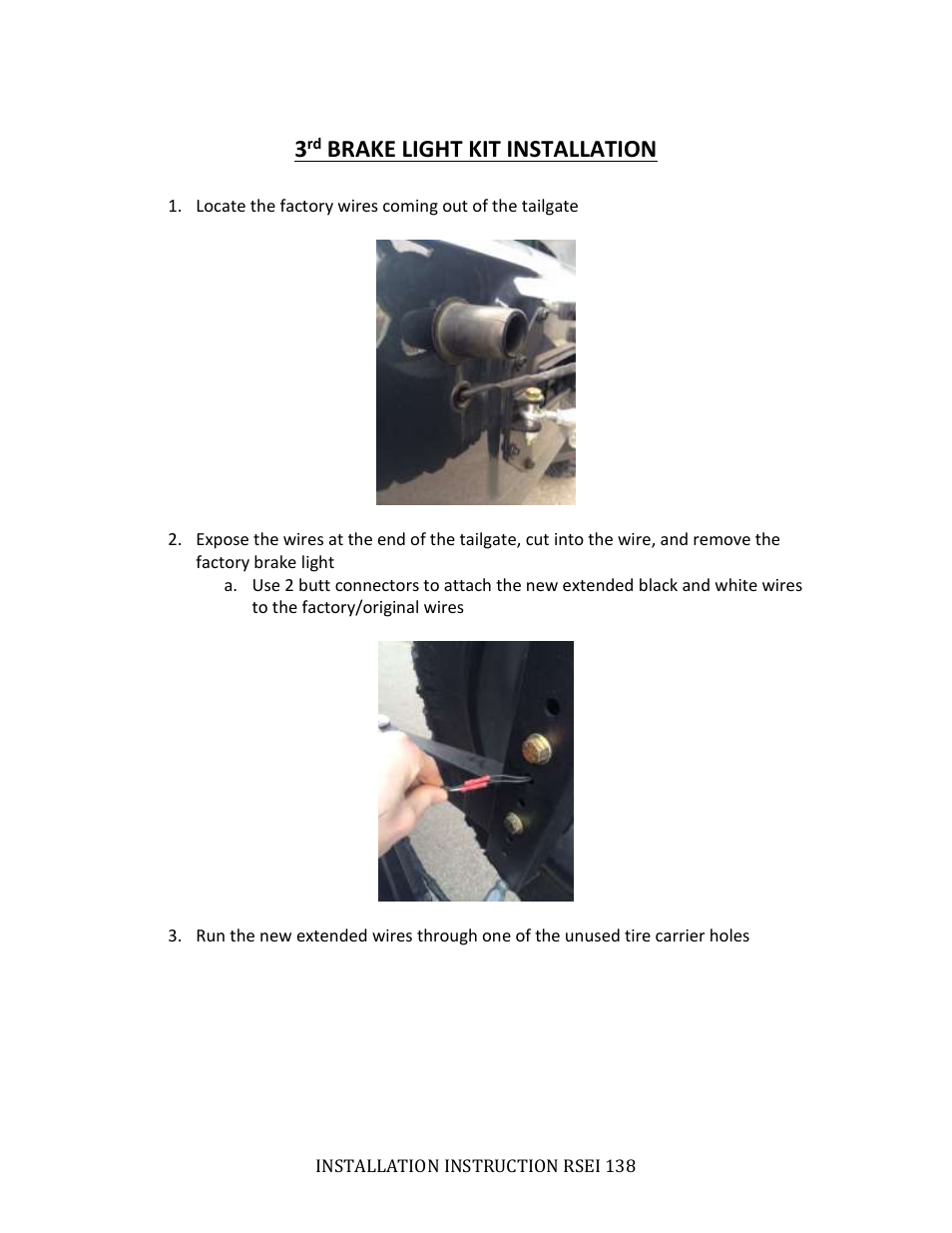 Brake light kit installation | Rock-Slide Engineering 3rd BRAKE LIGHT KIT User Manual | Page 2 / 3