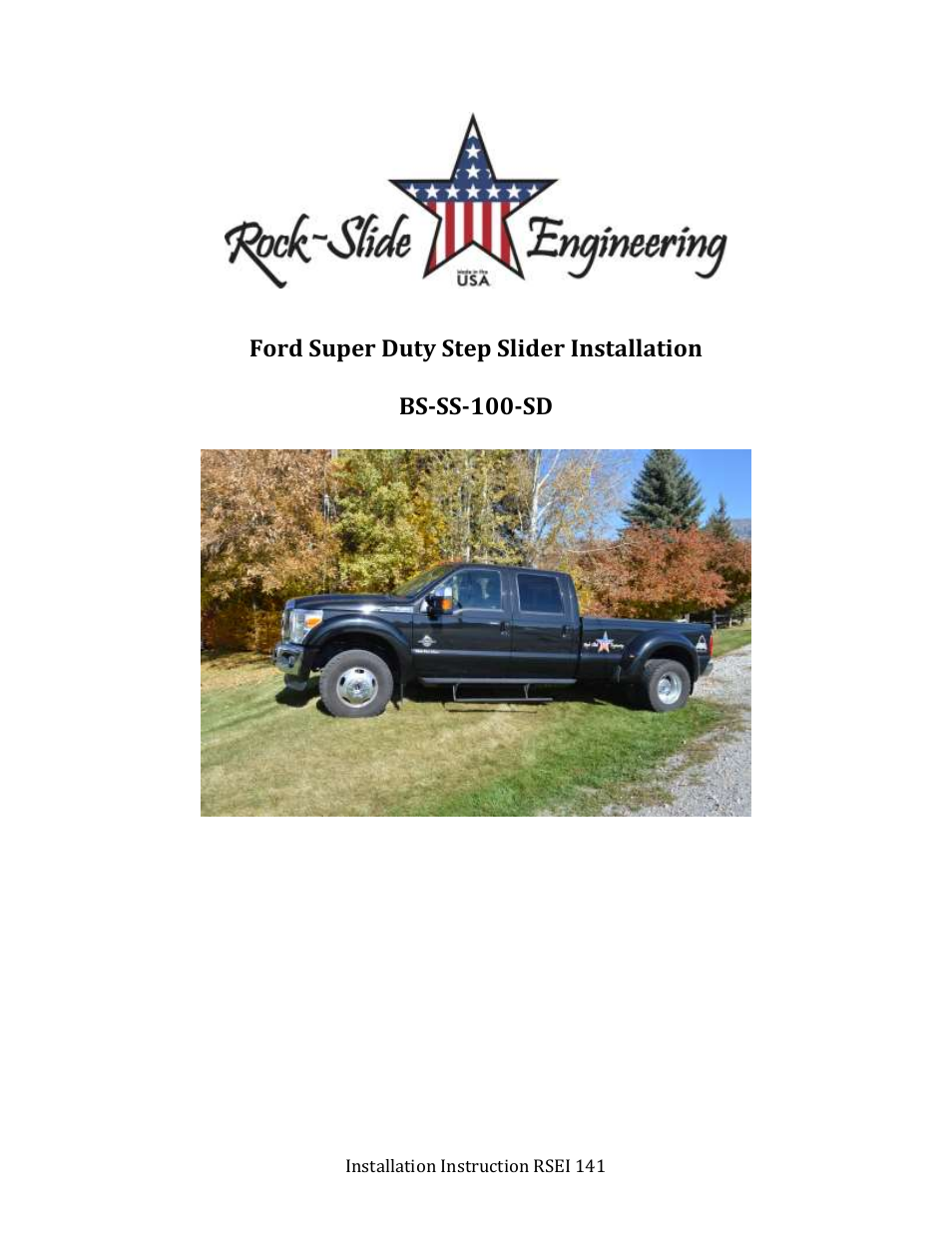 Rock-Slide Engineering Ford Super Duty Step Slider User Manual | 14 pages
