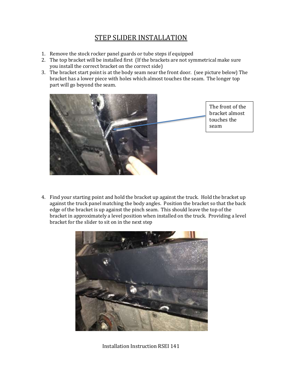 Step slider installation | Rock-Slide Engineering Ford Super Duty Step Slider User Manual | Page 3 / 14
