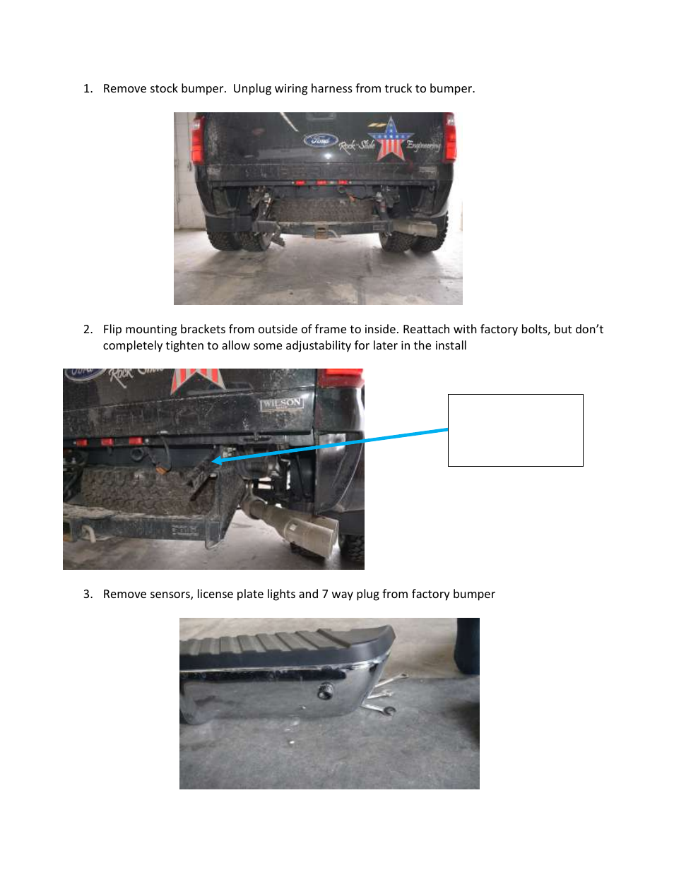 Bumper installation | Rock-Slide Engineering Ford Super Duty Rear Bumper User Manual | Page 3 / 6