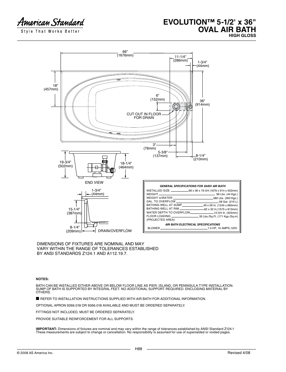 American Standard 2645V.002C User Manual | Page 2 / 2