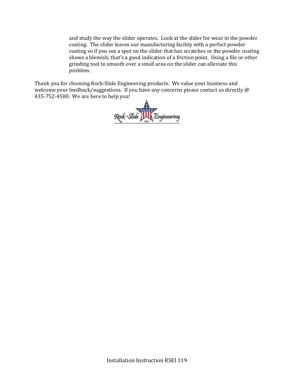 Rock-Slide Engineering RAPTOR – STEP SLIDER User Manual | Page 12 / 12