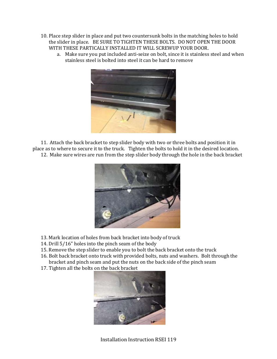 Rock-Slide Engineering RAPTOR – STEP SLIDER User Manual | Page 5 / 12