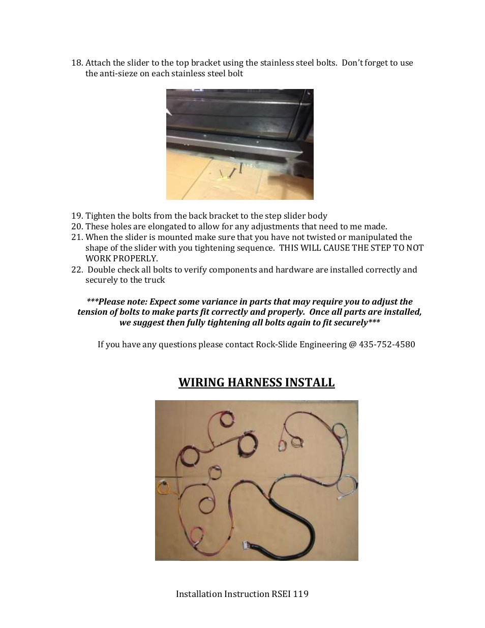 Wiring harness install | Rock-Slide Engineering RAPTOR – STEP SLIDER User Manual | Page 6 / 12