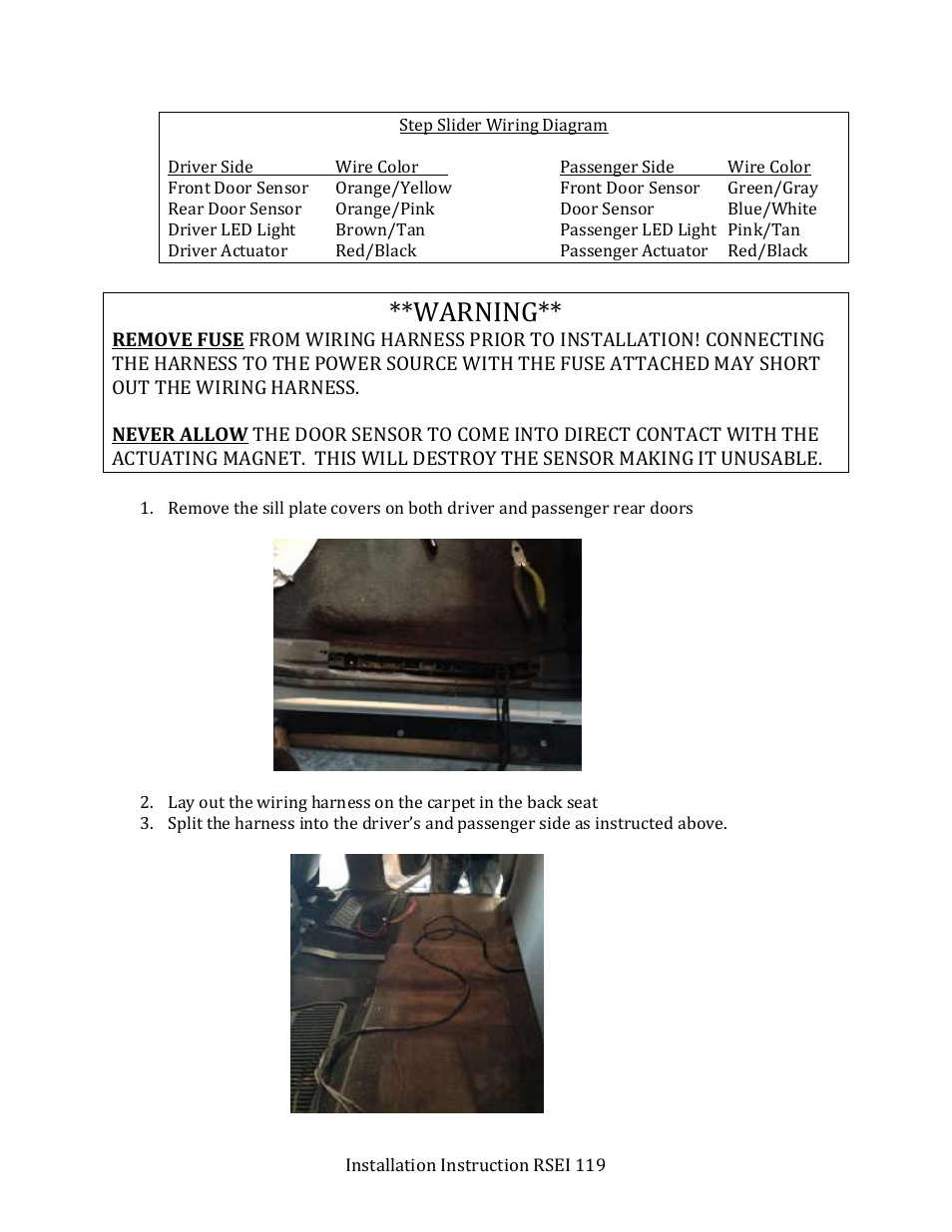 Warning | Rock-Slide Engineering RAPTOR – STEP SLIDER User Manual | Page 7 / 12