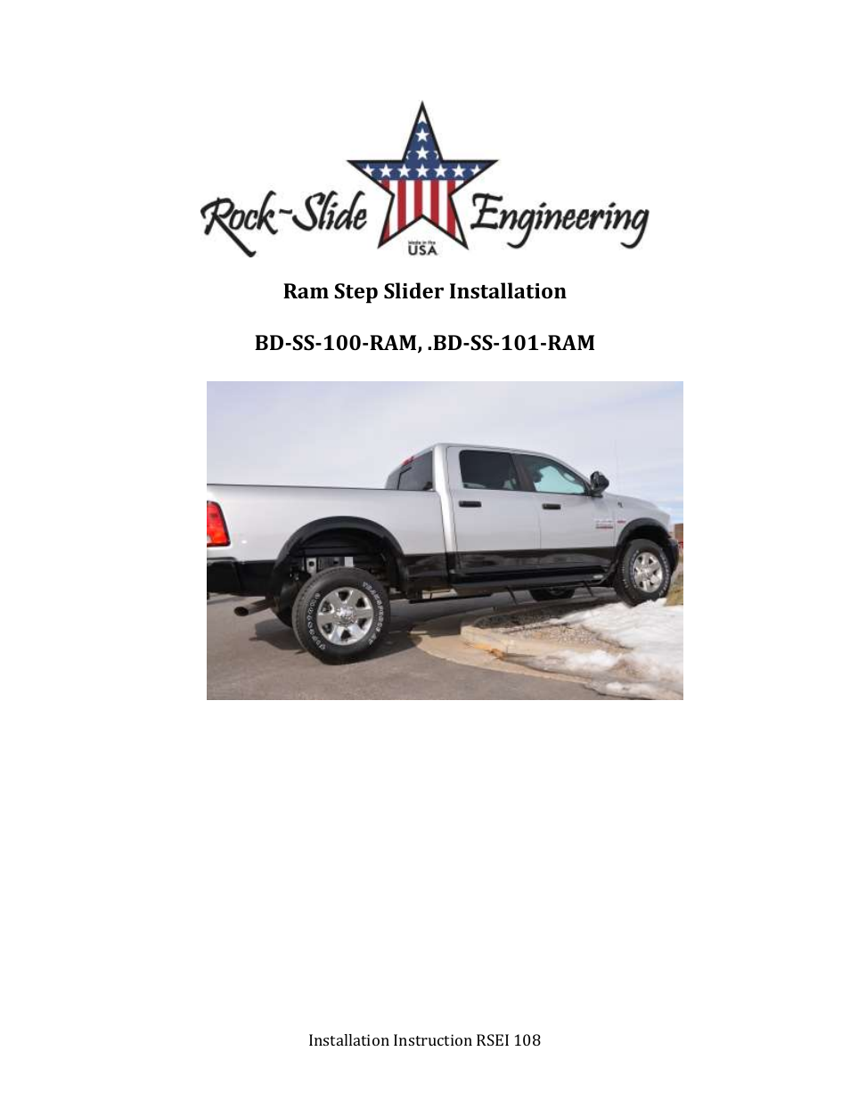 Rock-Slide Engineering RAM STEP SLIDER User Manual | 13 pages