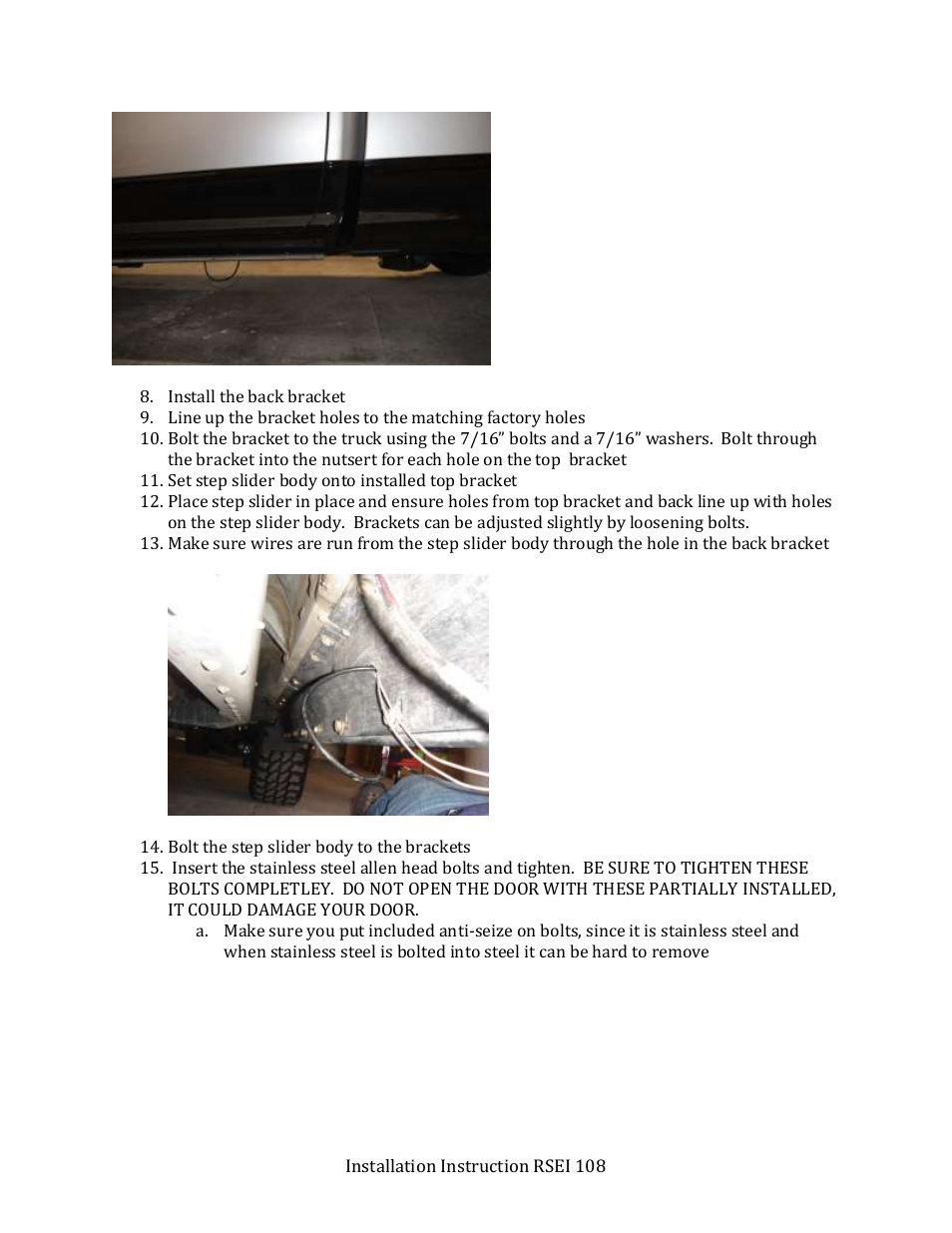 Rock-Slide Engineering RAM STEP SLIDER User Manual | Page 5 / 13