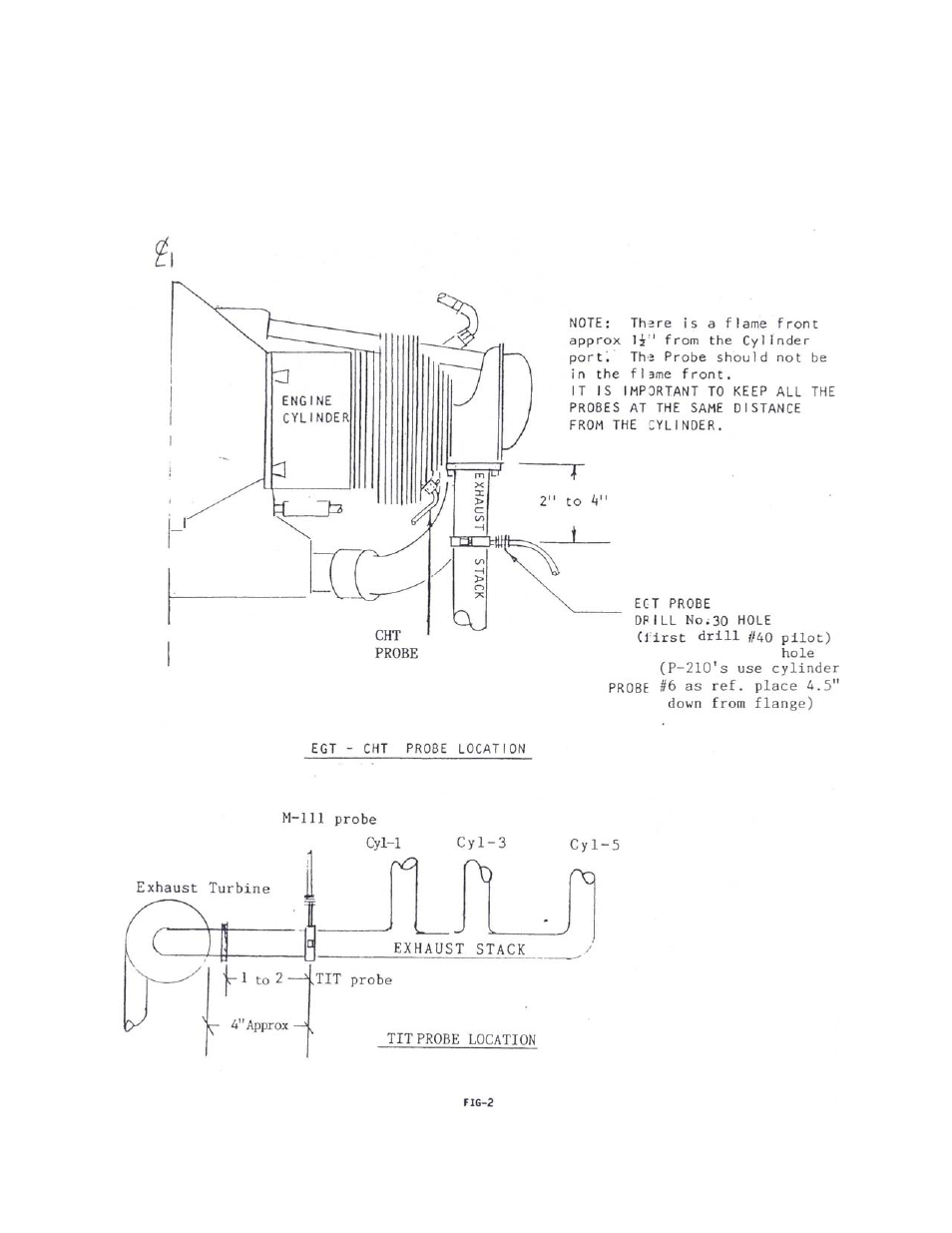 Fig-4 egt/cht probe placement | J.P. Instruments Classic Scanner User Manual | Page 10 / 16