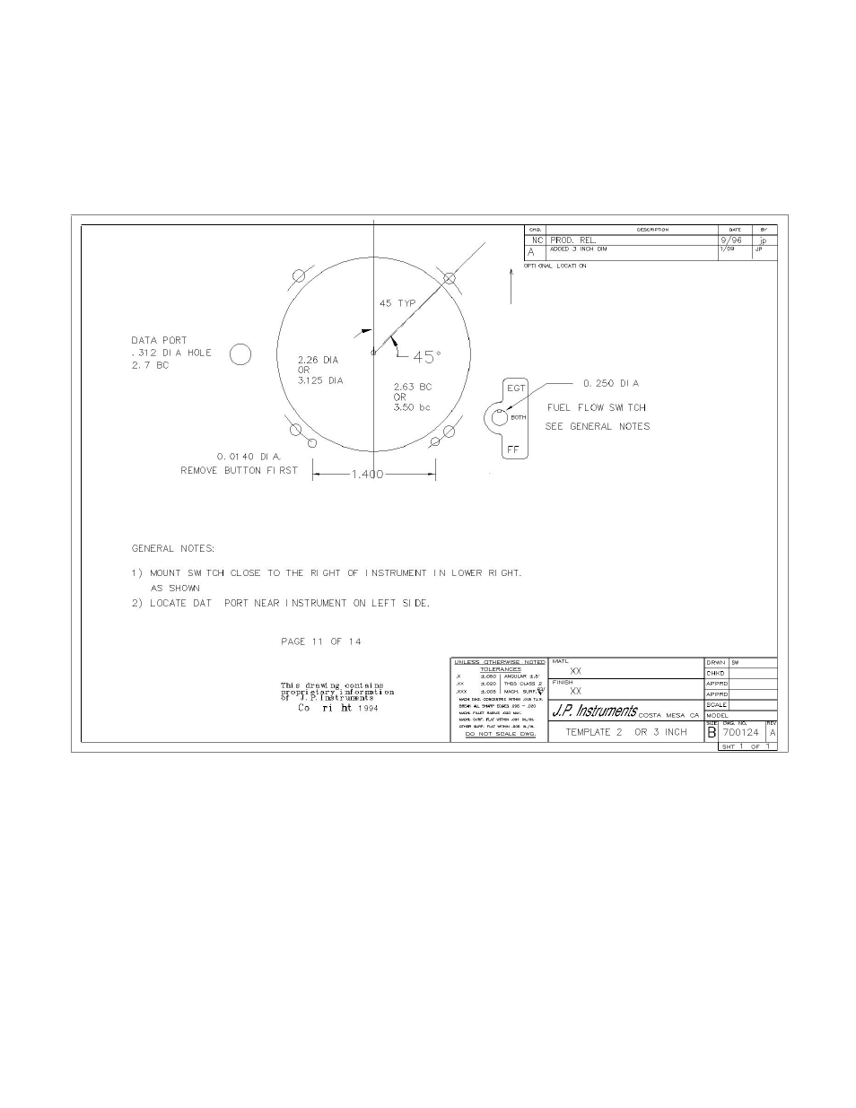J.P. Instruments EDM 730 Instrument Installation Manual User Manual | Page 22 / 30