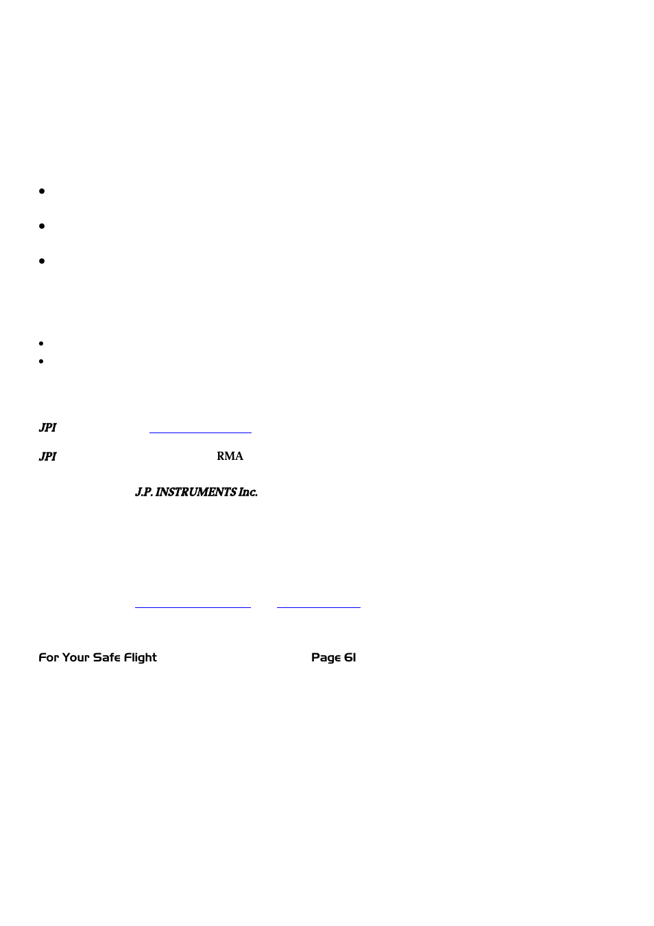 J.P. Instruments EDM 740 Pilots Guide User Manual | Page 61 / 73