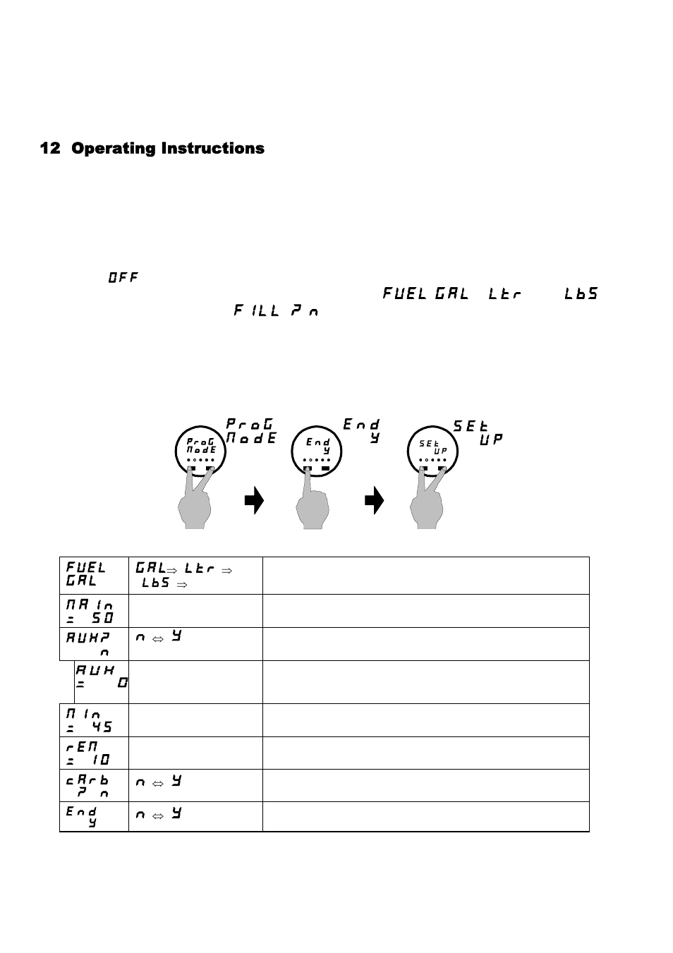 J.p.instruments fuel flow installation manual, Fs-450, 12 operating instructions | J.P. Instruments Fuel Scan 450 Installation Manual User Manual | Page 11 / 16