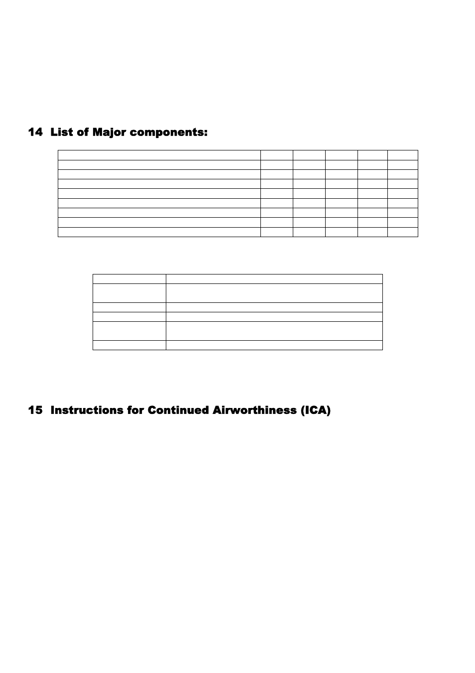 J.p.instruments fuel flow installation manual, Fs-450, 14 list of major components | 15 instructions for continued airworthiness (ica) | J.P. Instruments Fuel Scan 450 Installation Manual User Manual | Page 14 / 16
