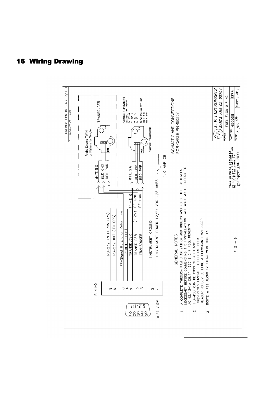 J.p.instruments fuel flow installation manual | J.P. Instruments Fuel Scan 450 Installation Manual User Manual | Page 15 / 16