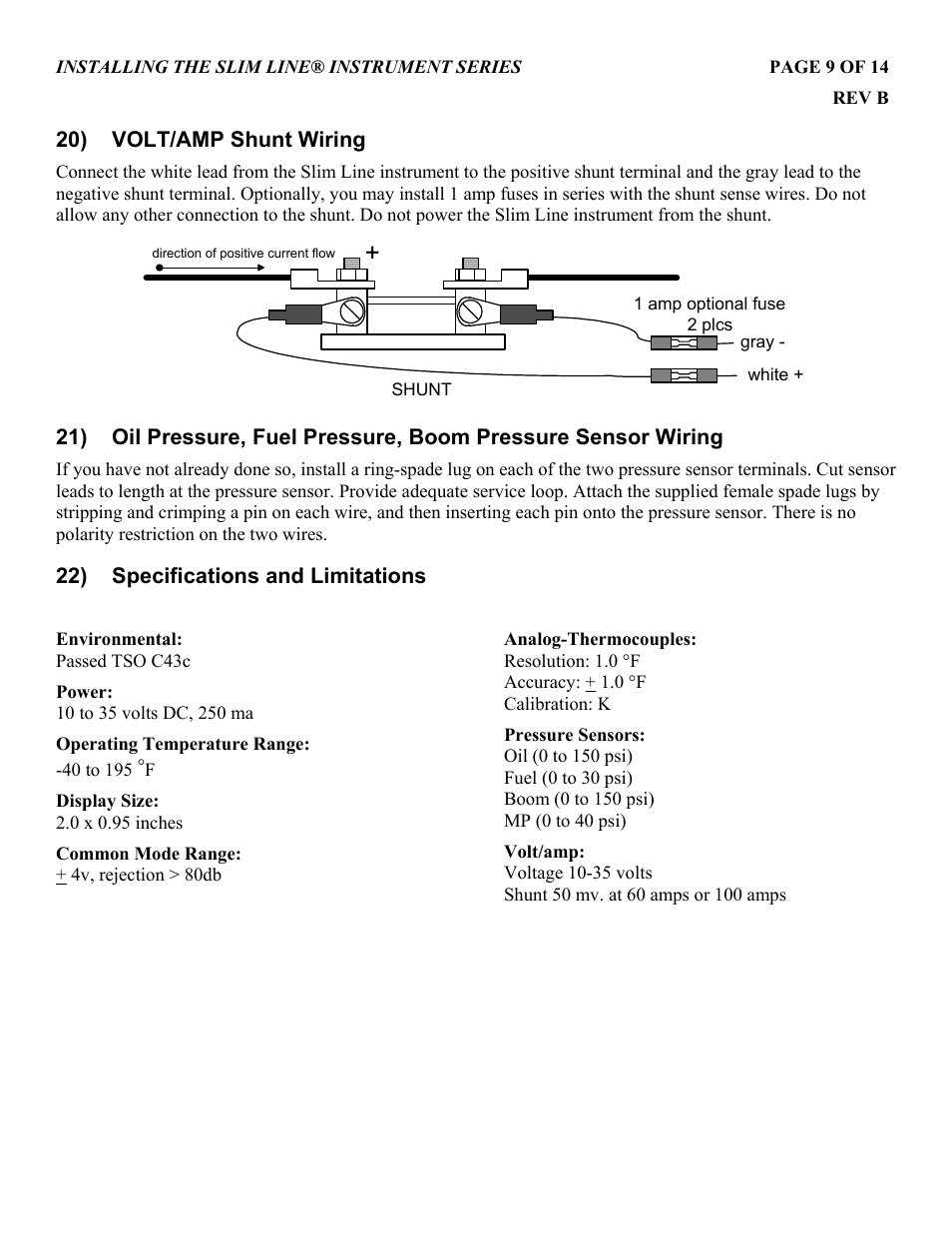 J.P. Instruments Slim Line Gauges Installation Guide User Manual | Page 9 / 14
