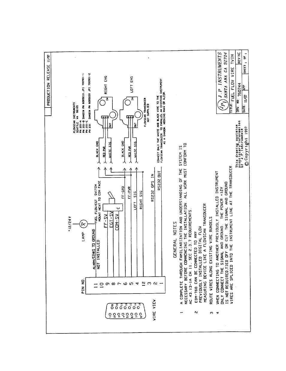 J.p.instruments, Fuel flow installation manual | J.P. Instruments EDM 760 Fuel Flow Installation Manual User Manual | Page 12 / 14