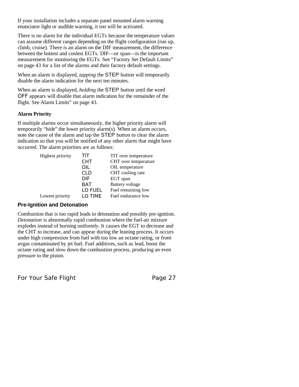 J.P. Instruments EDM 760 Pilots Guide User Manual | Page 31 / 59
